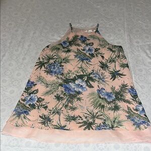 Sans Souci size Medium Floral Pink and Blue Dress EUC